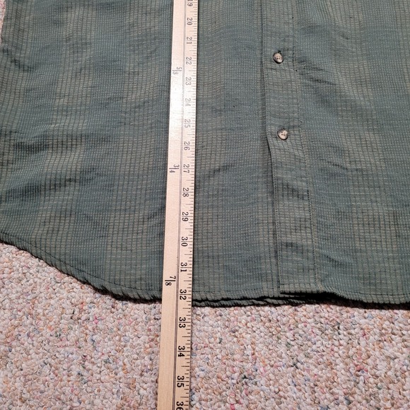 The North Face Shirt Mens Large Green Plaid Button Down Short Sleeve Hiking Camp - Picture 12 of 16